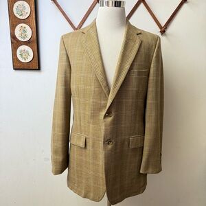 Vintage Tan Plaid Men's Blazer